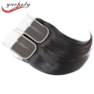 factory wholesale cheap 4x4 middle part silk base frontal lace closure u part lace closure