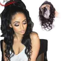 china suppliers cheap brazilian body wave human hair silk base 360 lace frontal closure with baby hair