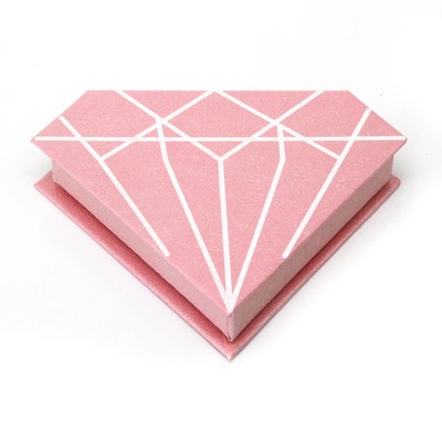 Wholesale printing custom private label handmade pink diamond eyelash packaging box