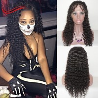 wholesale and retail 100% brazilian deep wave full lace human hair wigs with baby hair / perucas de cabelo humano