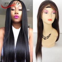 cheap straight brazilian human hair lace front wig with baby hair / china cabelo humano